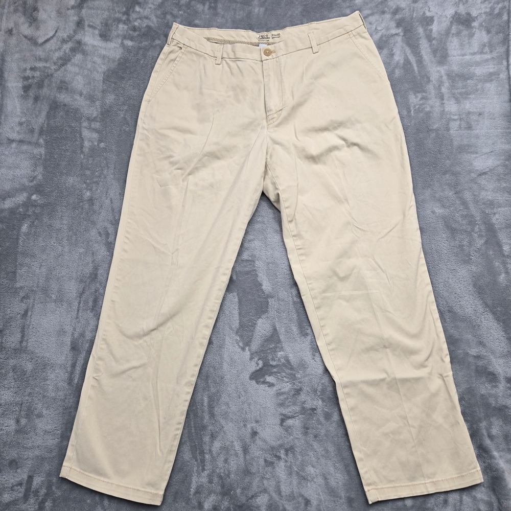 Izod Saltwater Stretch Chino Pants Mens 34x30 Khaki Tan Straight Fit Trousers